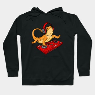 Bearded Dragon DJ Disc Jockey Hoodie